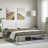 Estructura de cama con cabecero metal blanca 200x200 cm 3