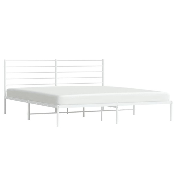 Estructura de cama con cabecero metal blanca 200x200 cm M 4