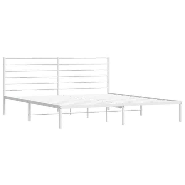 Estructura de cama con cabecero metal blanca 200x200 cm M 5
