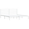 Estrutura de cama com cabeceira 200x200 cm metal branco 5