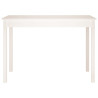 Mesa de jantar 110x55x75 cm madeira de pinho maciça branco 3