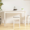 Mesa de jantar 110x55x75 cm madeira de pinho maciça branco 5
