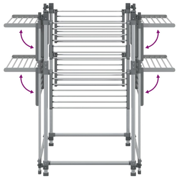 Tendedero para ropa aluminio 107x107x120 cm M 5