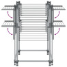 Tendedero para ropa aluminio 107x107x120 cm 5