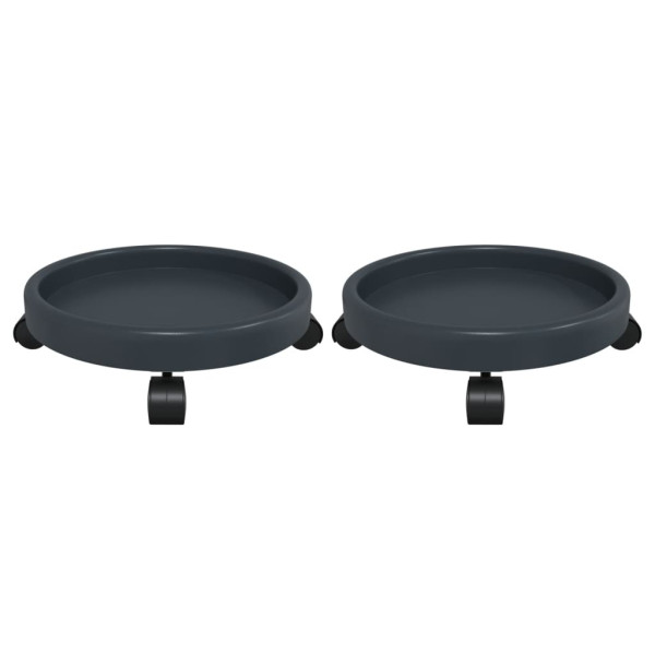 Carrinhos de plantas c/ rodas 2 pcs diâmetro 34 cm 35 kg cinza M 3