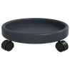 Soporte para plantas con ruedas 2 uds gris diámetro 34 cm 35 kg 5
