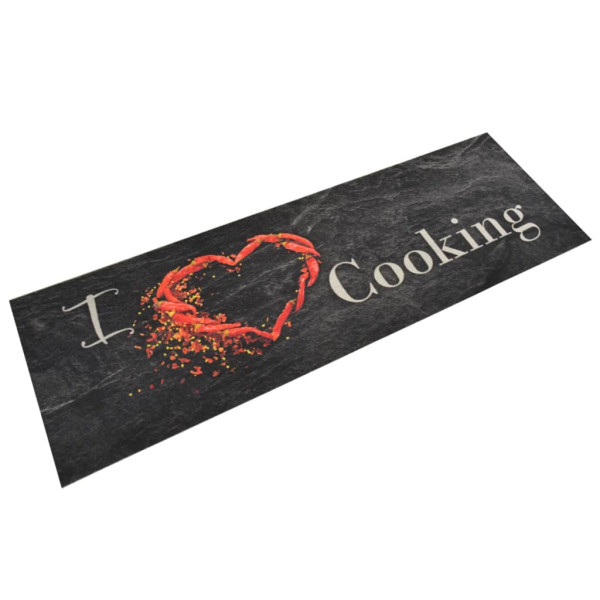 Alfombra de cocina lavable terciopelo Cooking negro 60x180 cm D