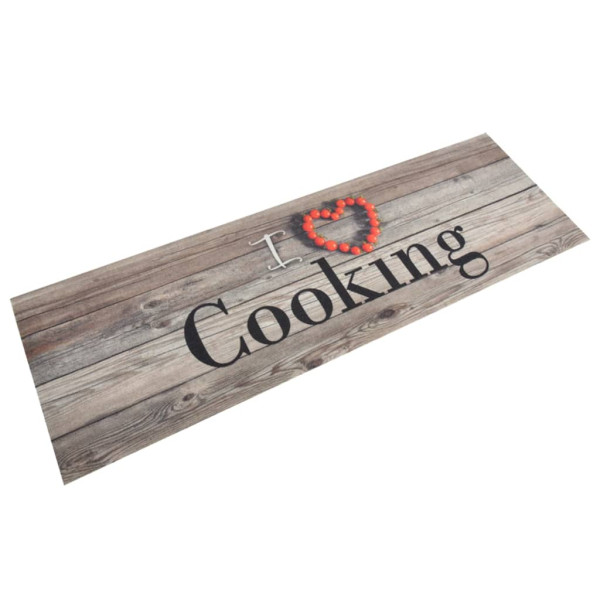Alfombra de cocina lavable terciopelo cooking gris 60x180 cm M 2