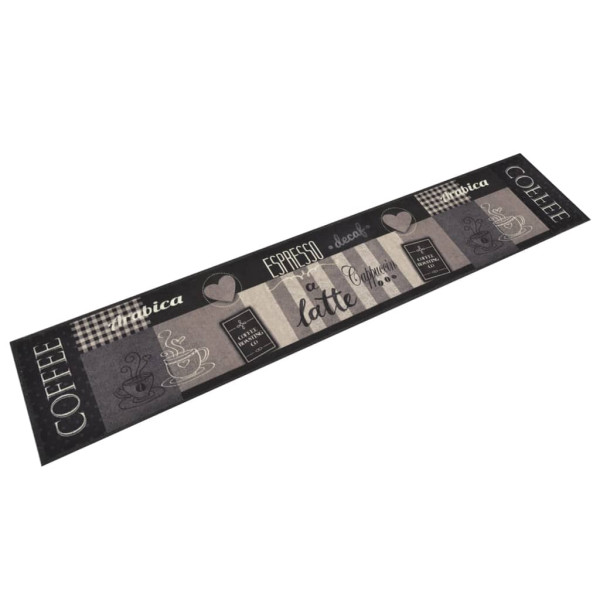Alfombra de cocina lavable terciopelo negro café 60x300 cm D