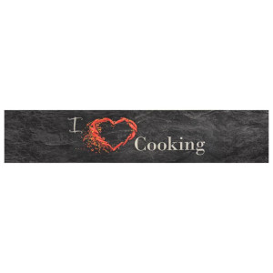 Alfombra de cocina lavable terciopelo Cooking negro 60x300 cm H