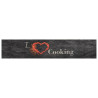 Alfombra de cocina lavable terciopelo Cooking negro 60x300 cm 2