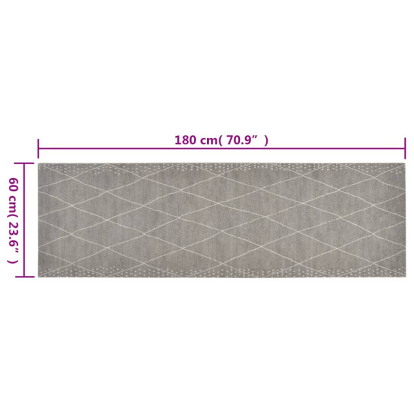 Alfombra de cocina lavable terciopelo dibujo rombos 60x180 cm M 5