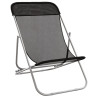 Silla de playa plegable 2 uds acero recubierto textilene negro 3