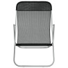 Silla de playa plegable 2 uds acero recubierto textilene negro 4