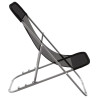 Silla de playa plegable 2 uds acero recubierto textilene negro 5