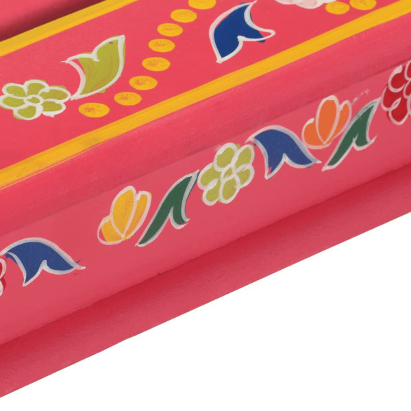 Mesa de centro madera maciza de mango rosa pintada a mano M 5