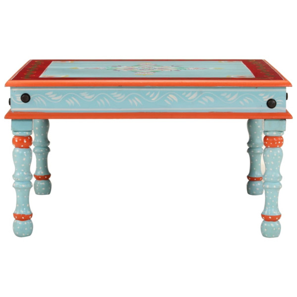 Mesa de centro madera maciza de mango azul pintada a mano M 2
