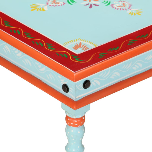 Mesa de centro de madeira de mangueira azul maciça pintada à mão M 4