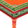 VidaXL Mesa de centro pintada à mão mangueira maciça laranja 4