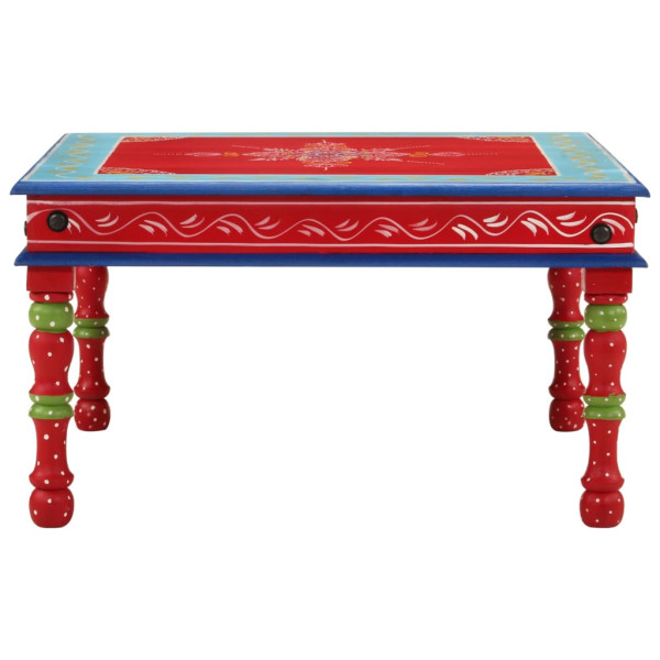 Mesa de centro madera maciza de mango rojo pintada a mano M 2