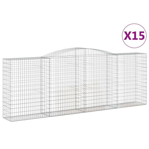 Cestos gabião arqueados 15pcs 400x50x140/160 ferro galvanizado M 2