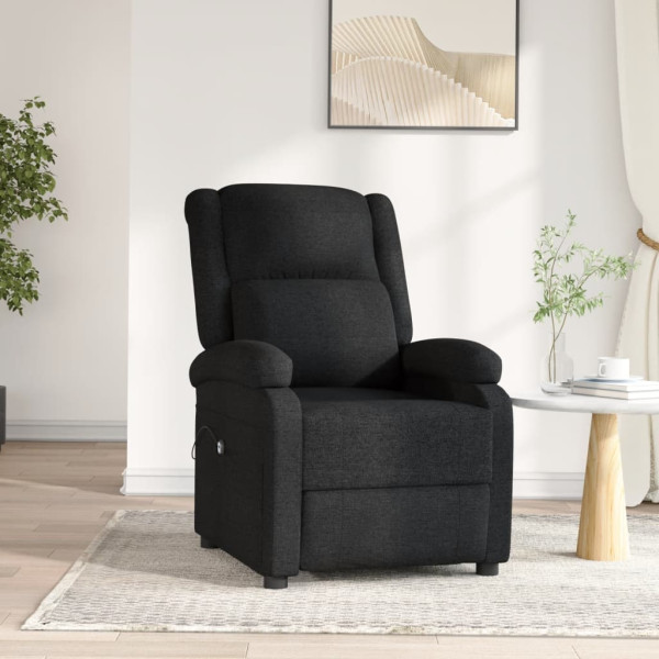 Sillón reclinable eléctrico de tela negro D