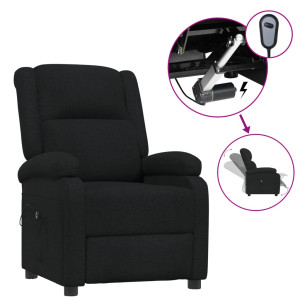 Sillón reclinable eléctrico de tela negro H