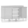 Armarios de cocina comercial 3 unidades acero inoxidable 2