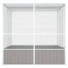 Gaiola p/ pássaros 213.5x217.5x211.5cm aço galvanizado cinzento 4