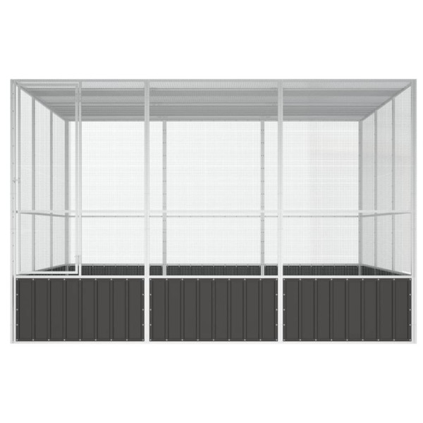 Gaiola pássaros 302.5x324.5x211.5 cm aço galvanizado antracite M 3