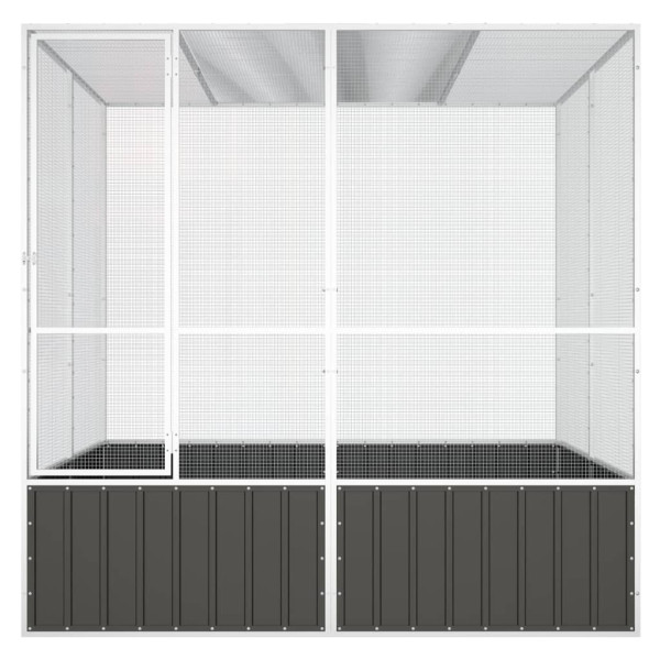 Gaiola pássaros 213.5x217.5x211.5 cm aço galvanizado antracite M 3