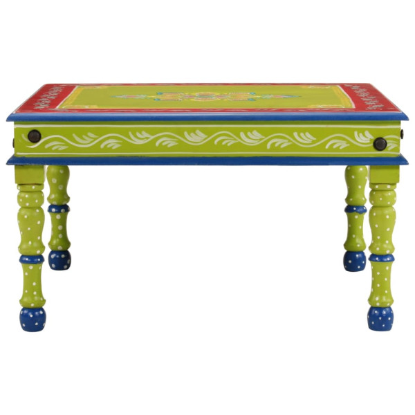 Mesa de centro madera maciza de mango verde pintada a mano M 2