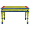 Mesa de centro madera maciza de mango verde pintada a mano 2