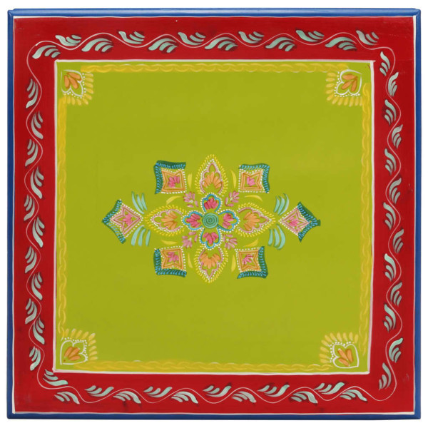 Mesa de centro madera maciza de mango verde pintada a mano M 3