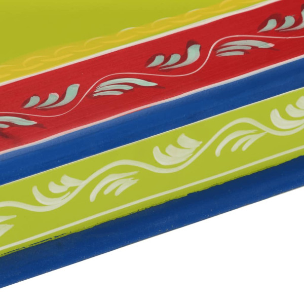 Mesa de centro madera maciza de mango verde pintada a mano M 5