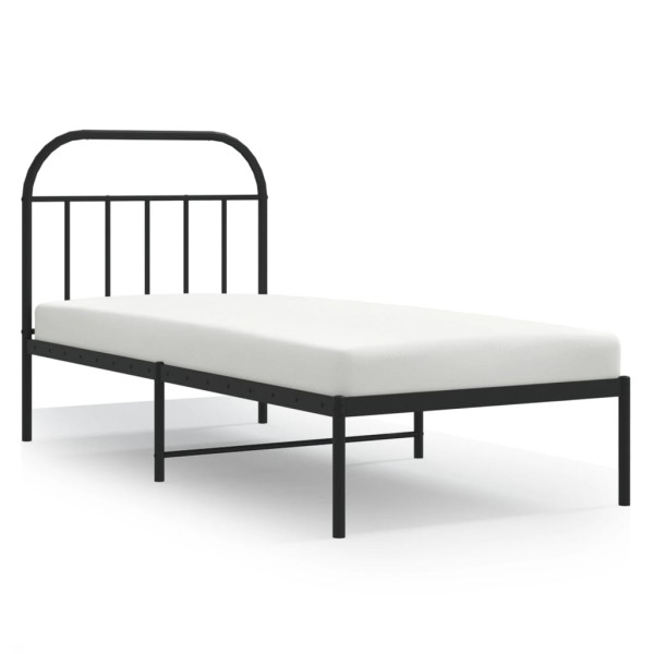 Estrutura de cama com cabeceira 90x200 cm metal preto M 2