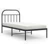 Estrutura de cama com cabeceira 90x200 cm metal preto 2