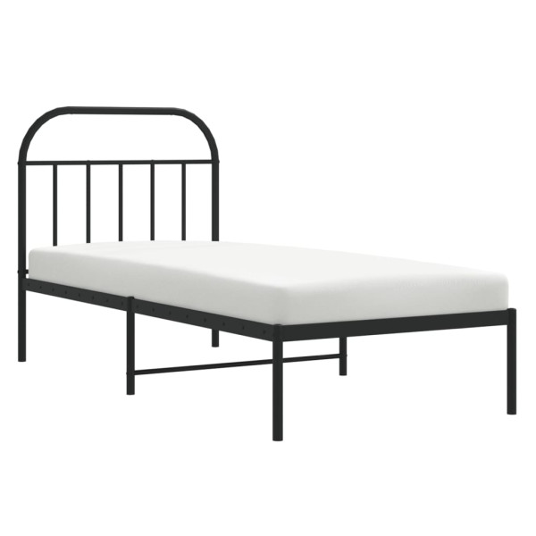 Estrutura de cama com cabeceira 90x200 cm metal preto M 4
