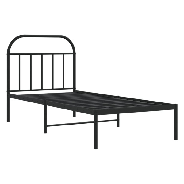 Estrutura de cama com cabeceira 90x200 cm metal preto M 5