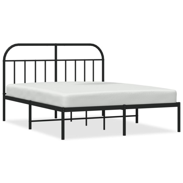 Estructura de cama con cabecero metal negro 140x200 cm M 2