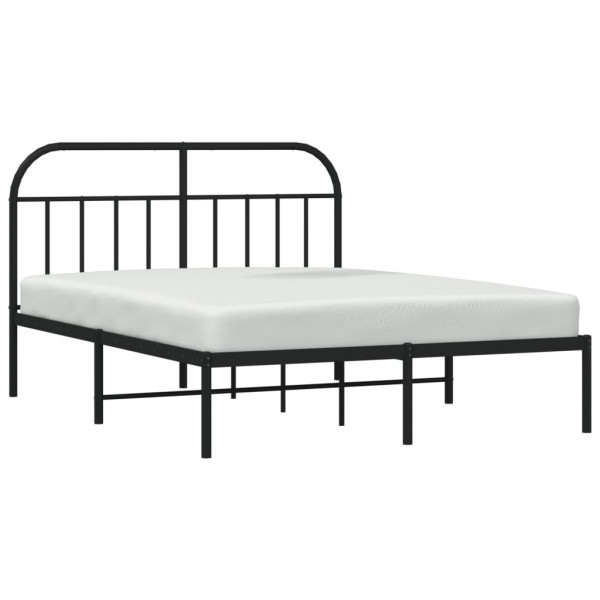 Estructura de cama con cabecero metal negro 140x200 cm M 4