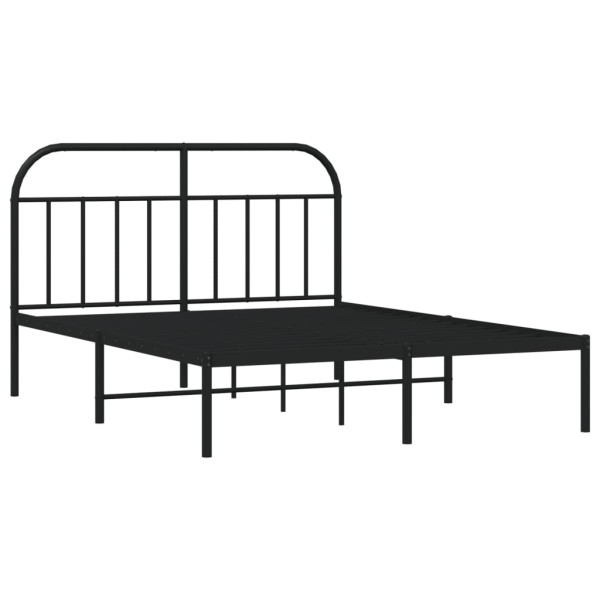 Estrutura de cama com cabeceira 140x200 cm metal preto M 5