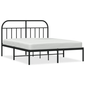 Estructura de cama con cabecero metal negro 140x190 cm H