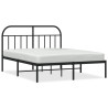 Estructura de cama con cabecero metal negro 140x190 cm 2