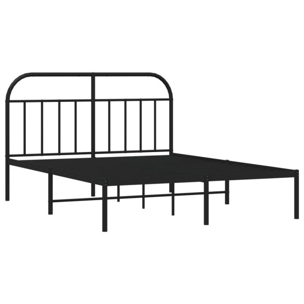 Estructura de cama con cabecero metal negro 140x190 cm M 5
