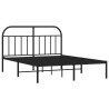 Estrutura de cama com cabeceira 140x190 cm metal preto 5