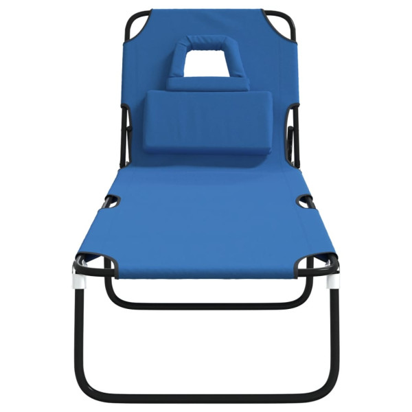 Tumbona plegable tela Oxford acero recubrimiento en polvo azul M 3