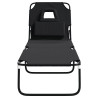 Tumbona plegable acero recubrimiento en polvo tela Oxford negro 3
