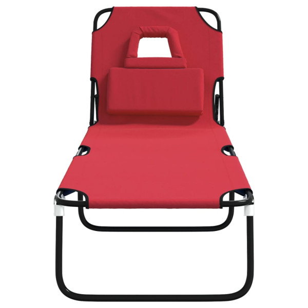 Tumbona plegable acero recubrimiento en polvo tela Oxford rojo M 3
