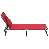 Tumbona plegable acero recubrimiento en polvo tela Oxford rojo 4
